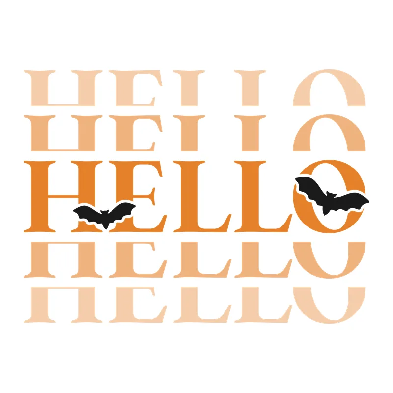 Hello Halloween Bats Stacked