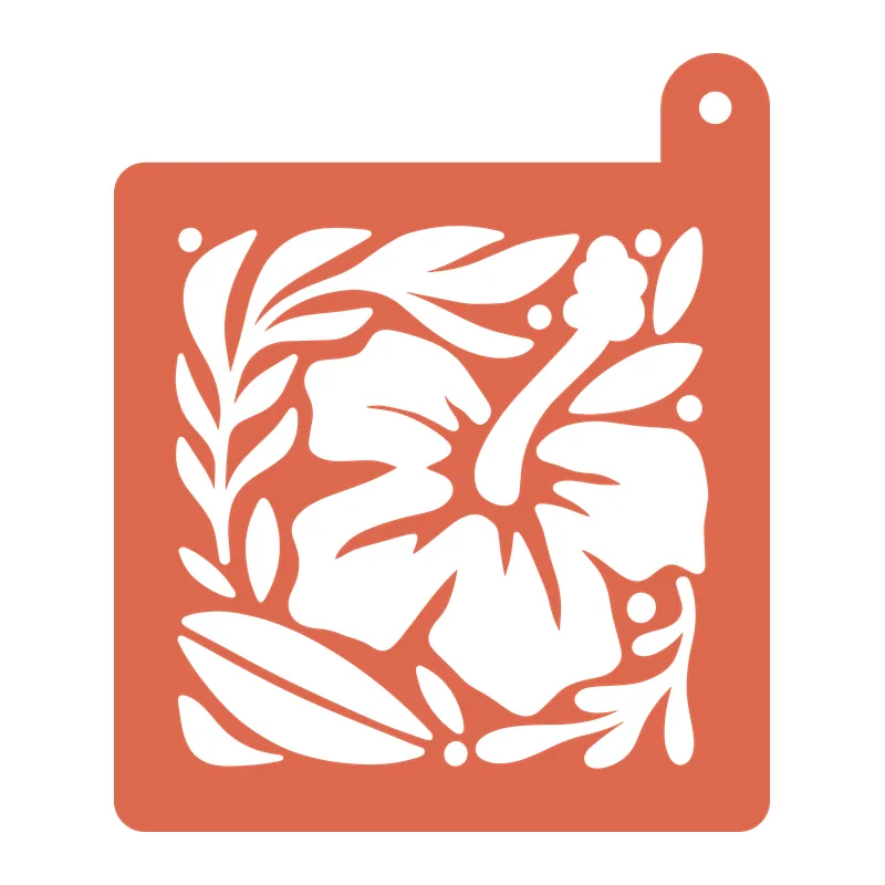 Tropical Hibiscus Stencil