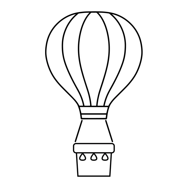 Hot Air Balloon Outline