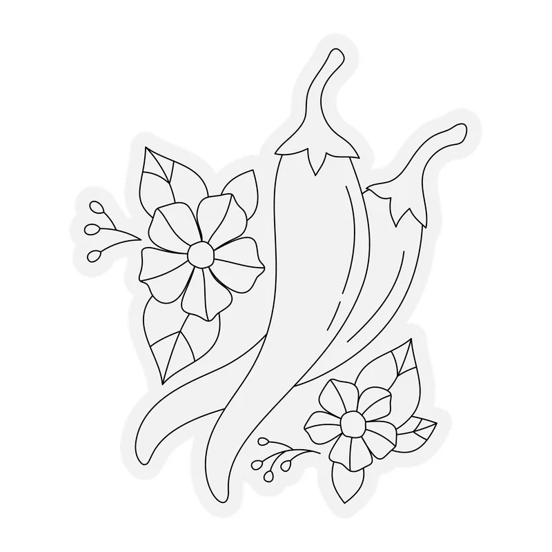 Hot Peppers with Flowers