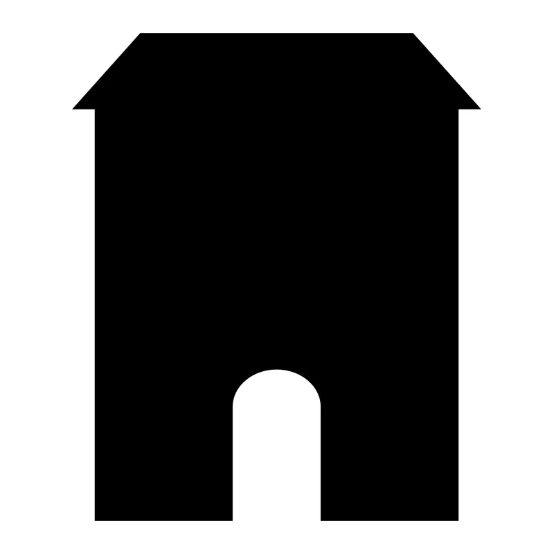 Arched Door House Silhouette