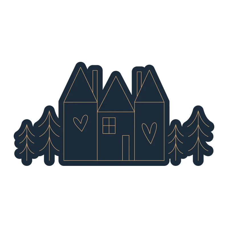 Cozy Houses With Pine Trees