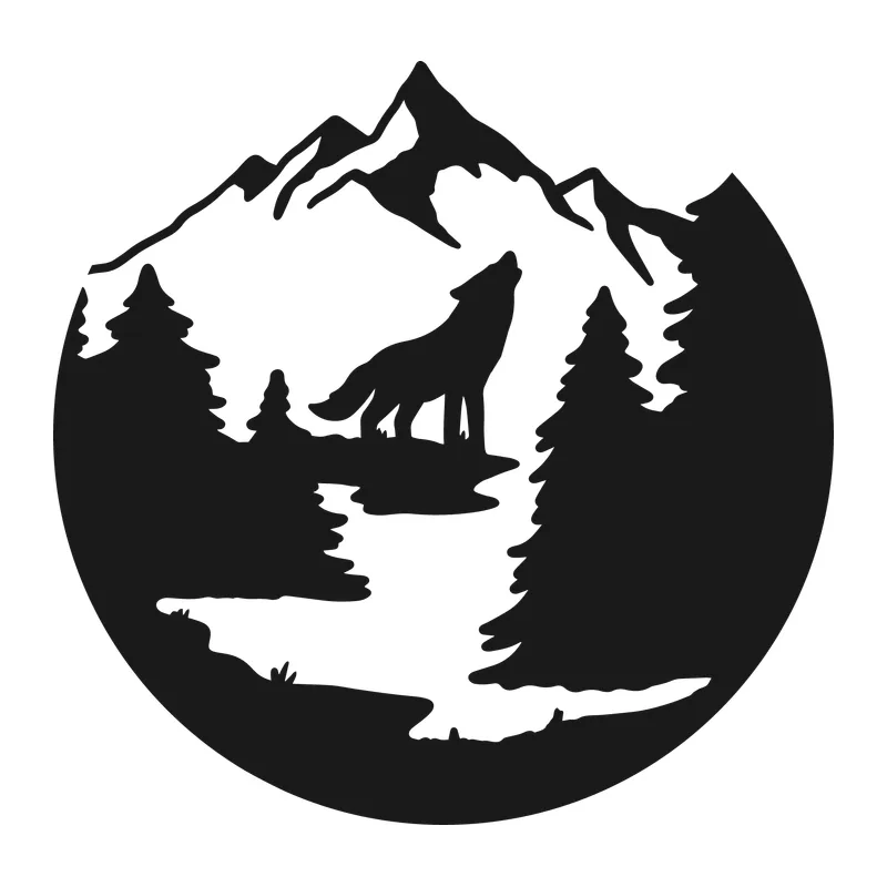 Howling Wolf in Forest Scene