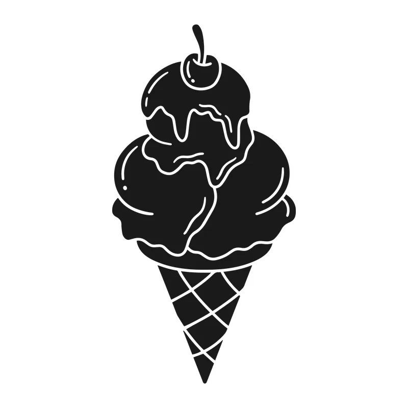 Cherry Topped Ice Cream Cone