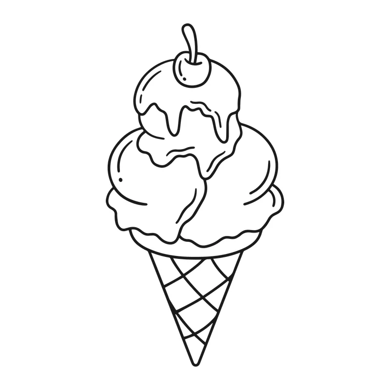 Triple Scoop Ice Cream Cone