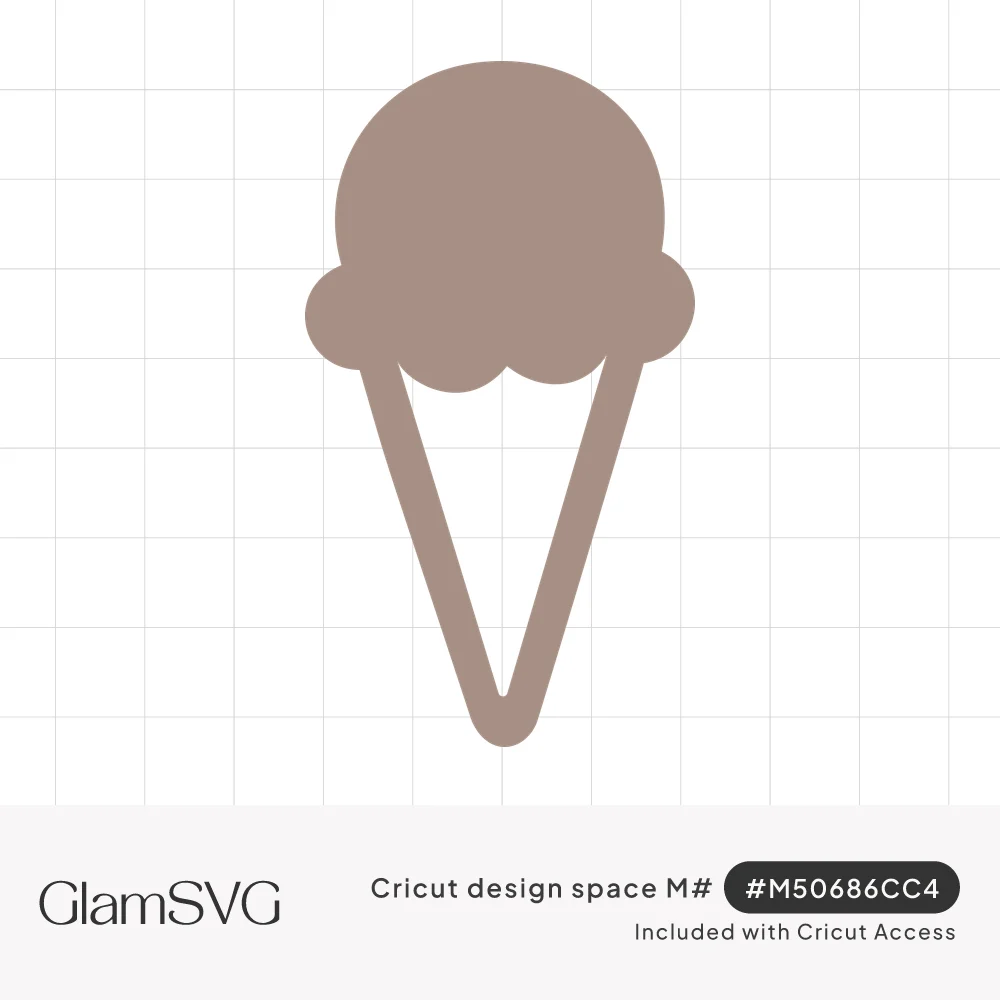 Solid silhouette of a single-scoop ice cream cone with a scalloped edge and an open outlined cone