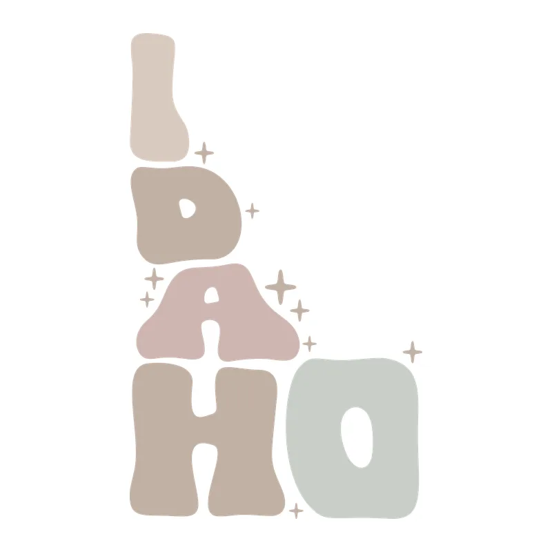 Idaho State Shape Lettering