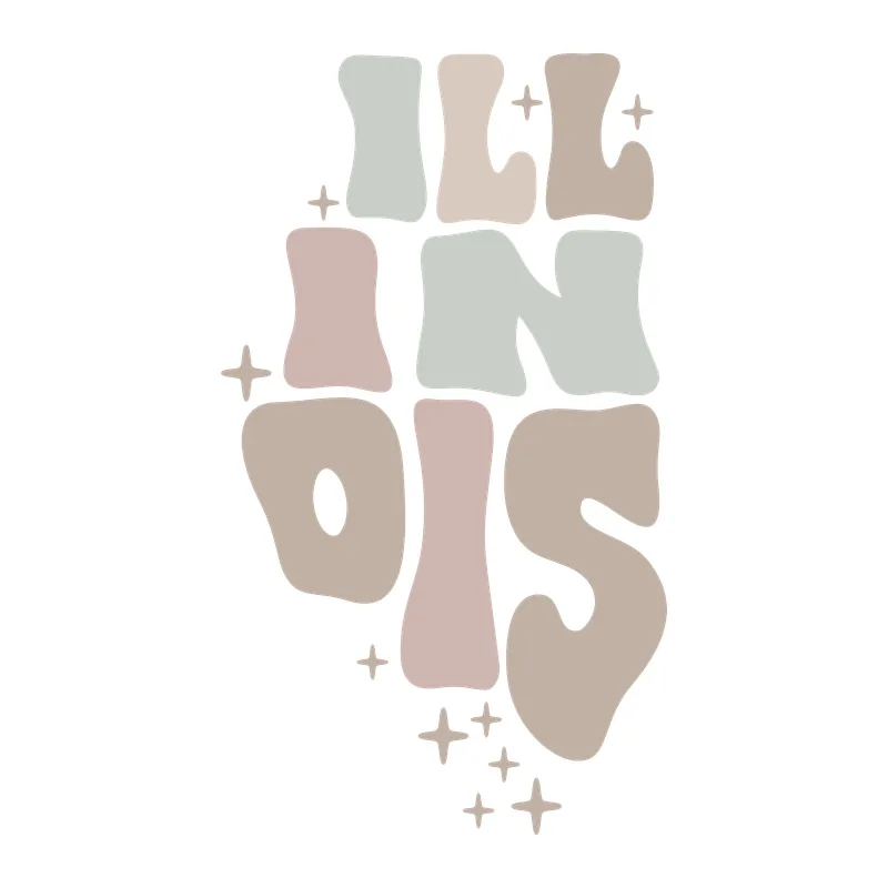 Groovy Illinois State Lettering