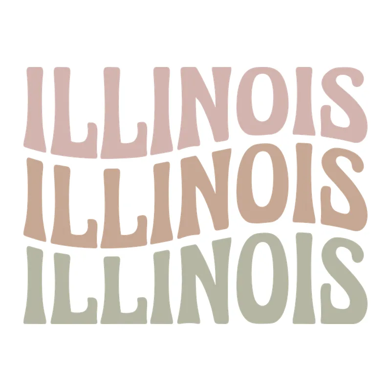 Illinois Wavy Retro Stack