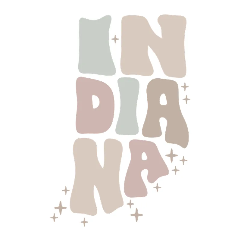 Groovy Indiana State Lettering