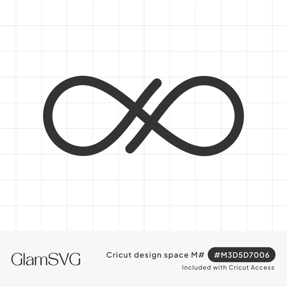 Bold charcoal infinity symbol drawn as a single rounded line with a small gap where the loops cross