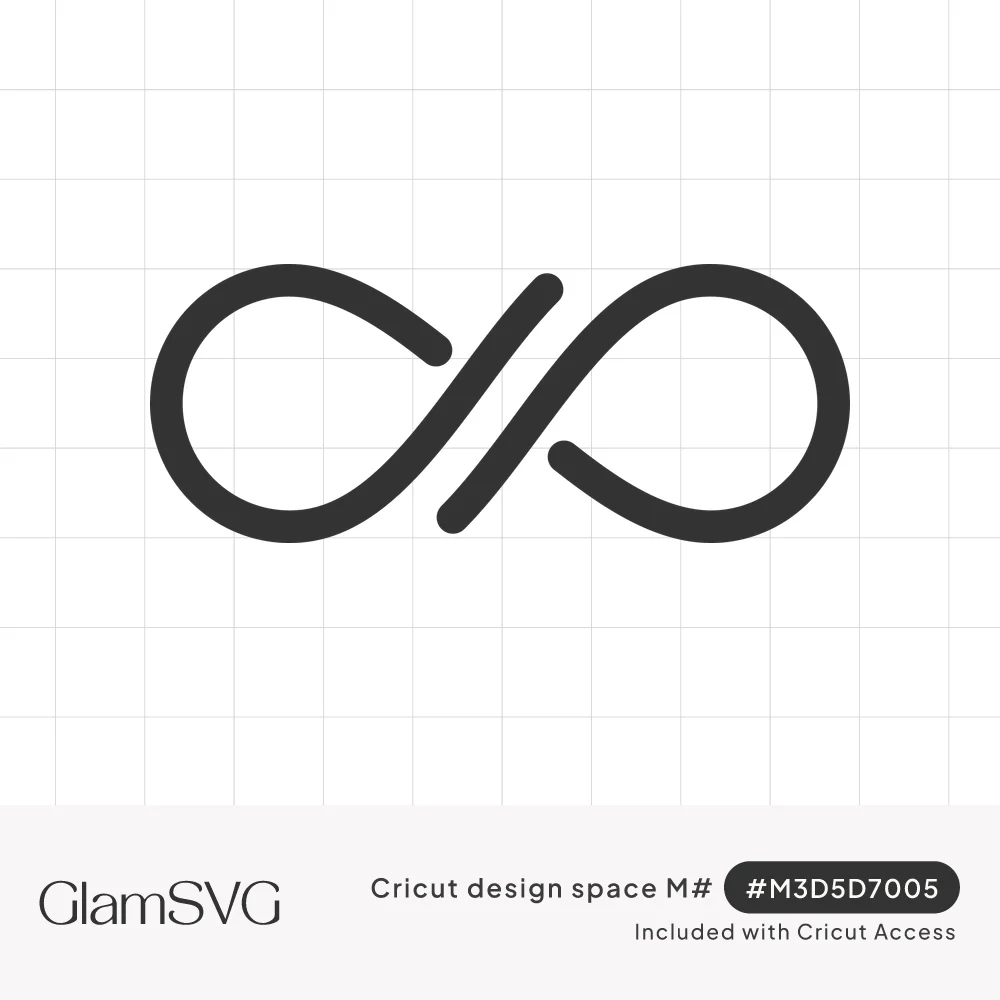 Bold black infinity symbol drawn as one rounded line with small gaps where the loops cross