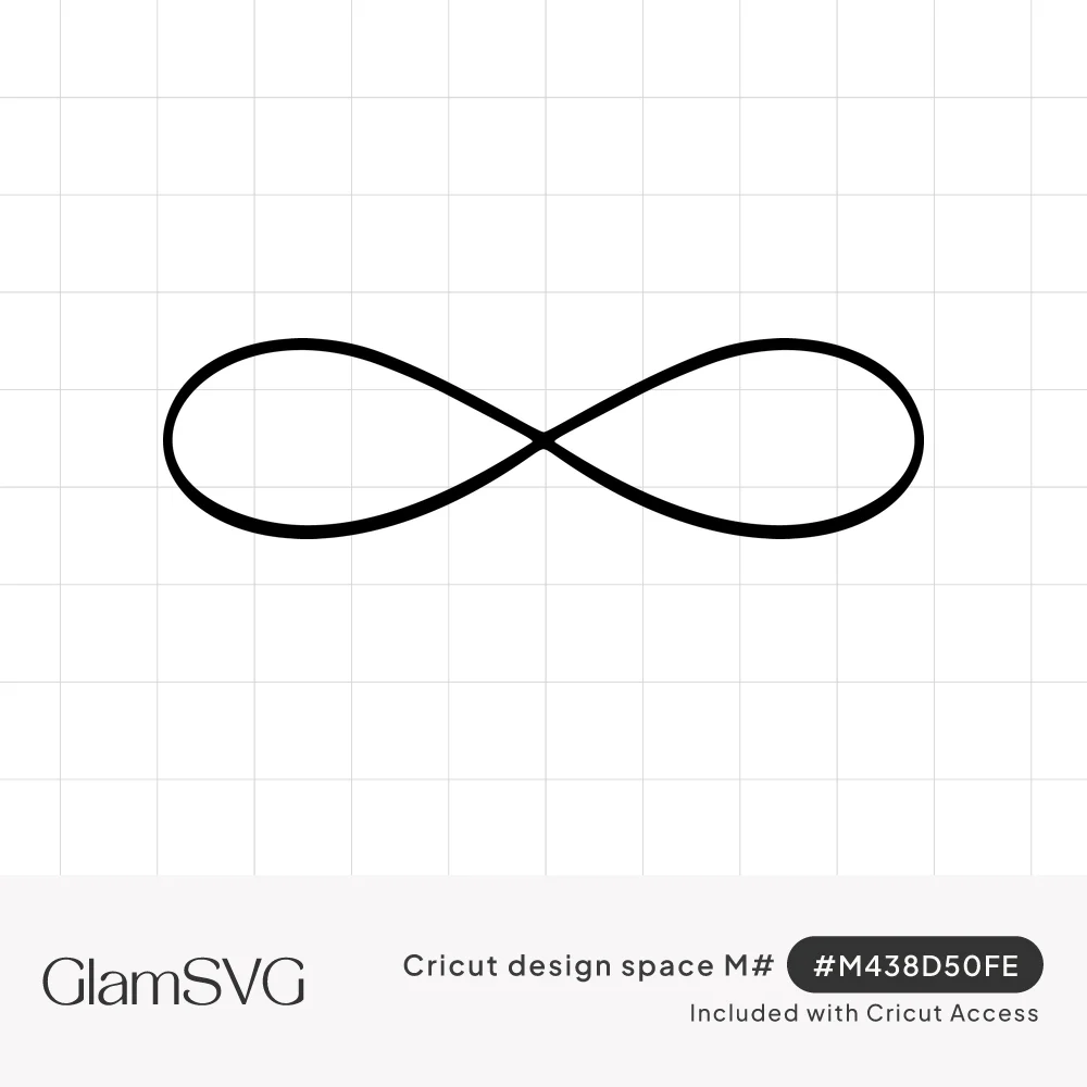 Thin black infinity symbol drawn as a single smooth horizontal figure-eight loop on a white background
