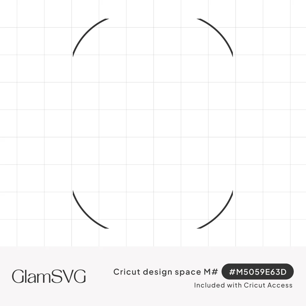 Four thin curved corner lines arranged in an oval shape, forming slots to tuck in a card or photo