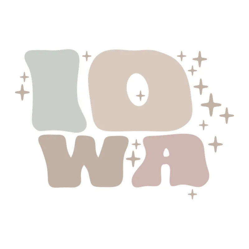 Groovy Iowa Lettering
