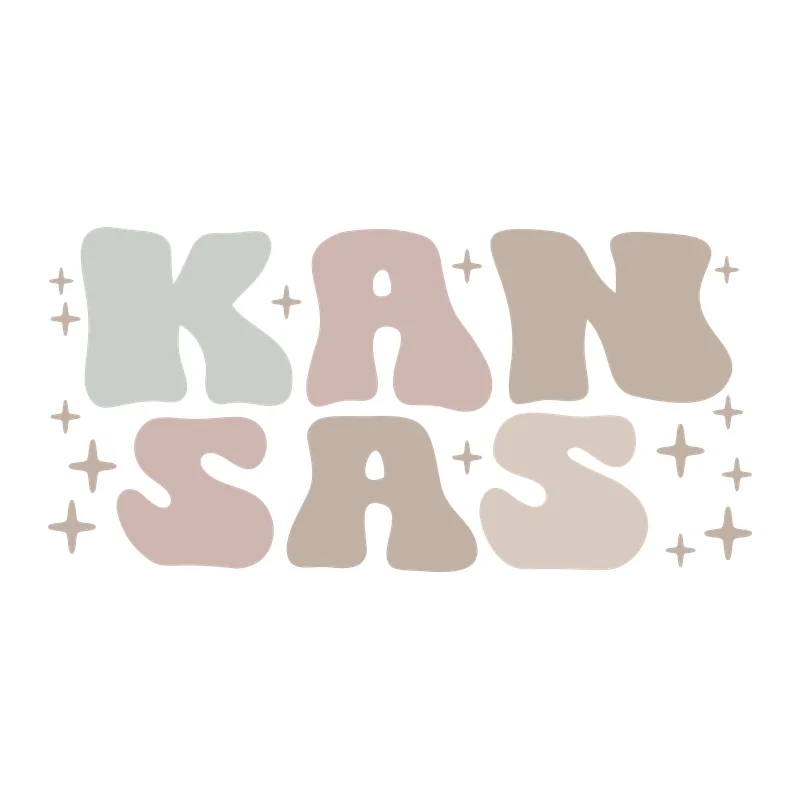 Kansas Groovy Bubble Letters