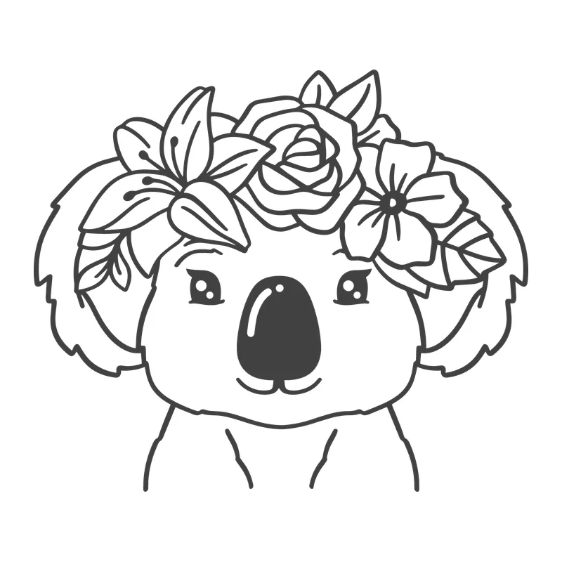 Koala With Flower Crown