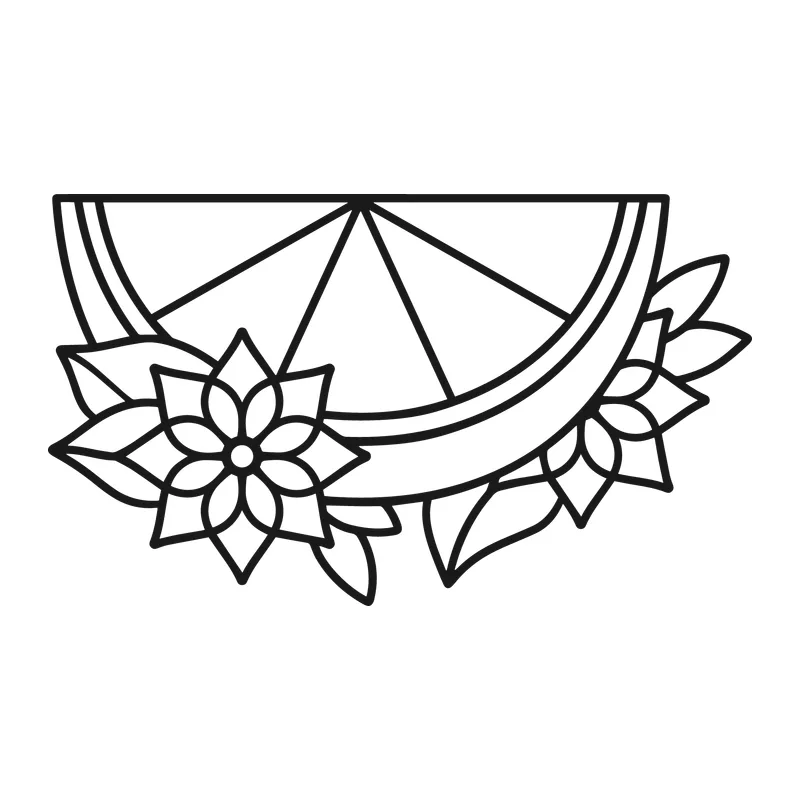 Lemon Slice with Flowers