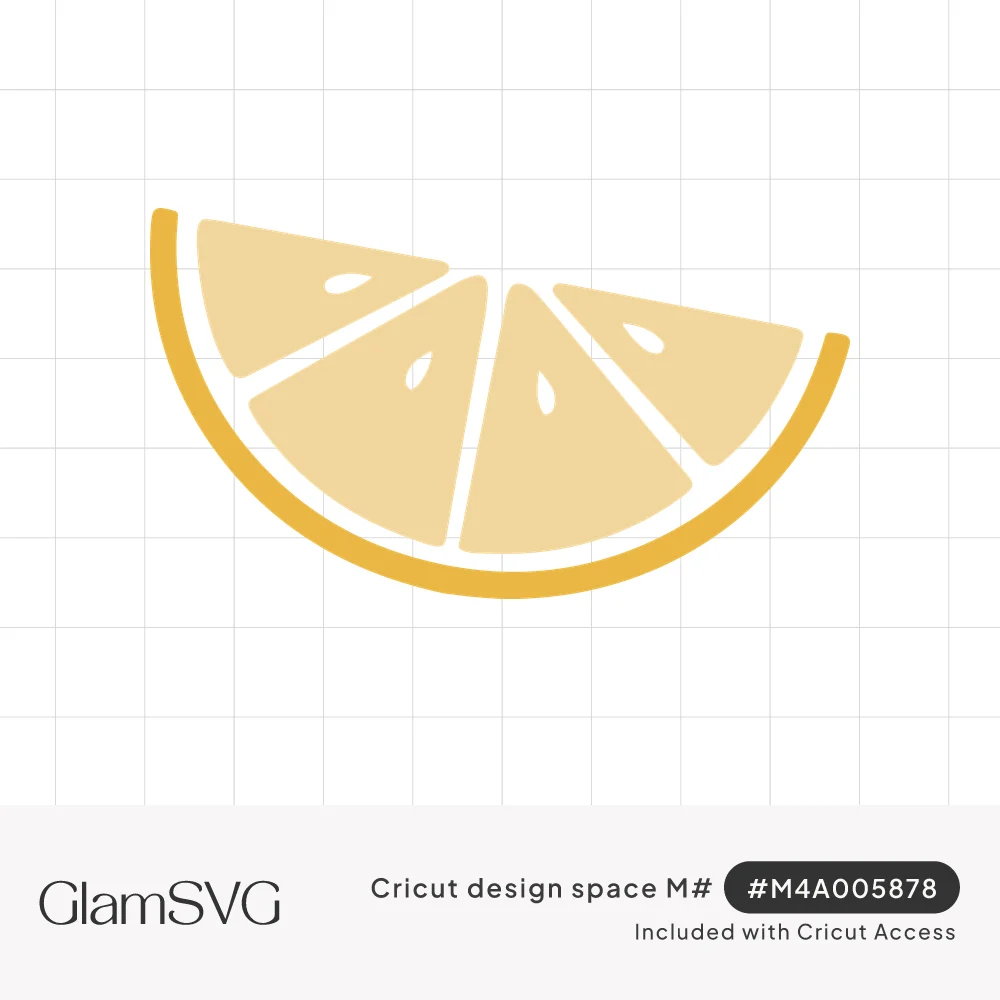 Flat illustration of a half lemon slice with a golden yellow rind, pale yellow wedges and small white seeds