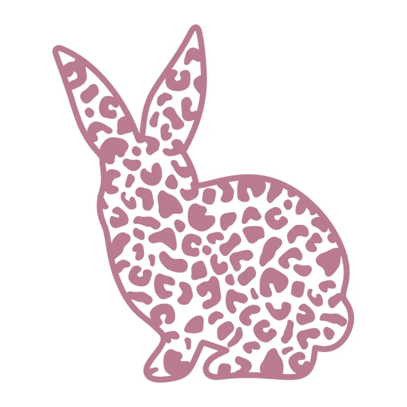 Leopard Print Bunny Silhouette