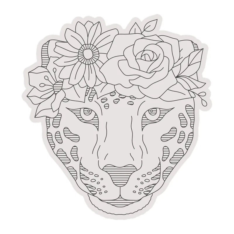 Leopard With Flower Crown