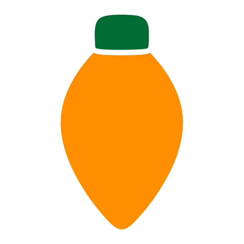 Orange Christmas Light Bulb