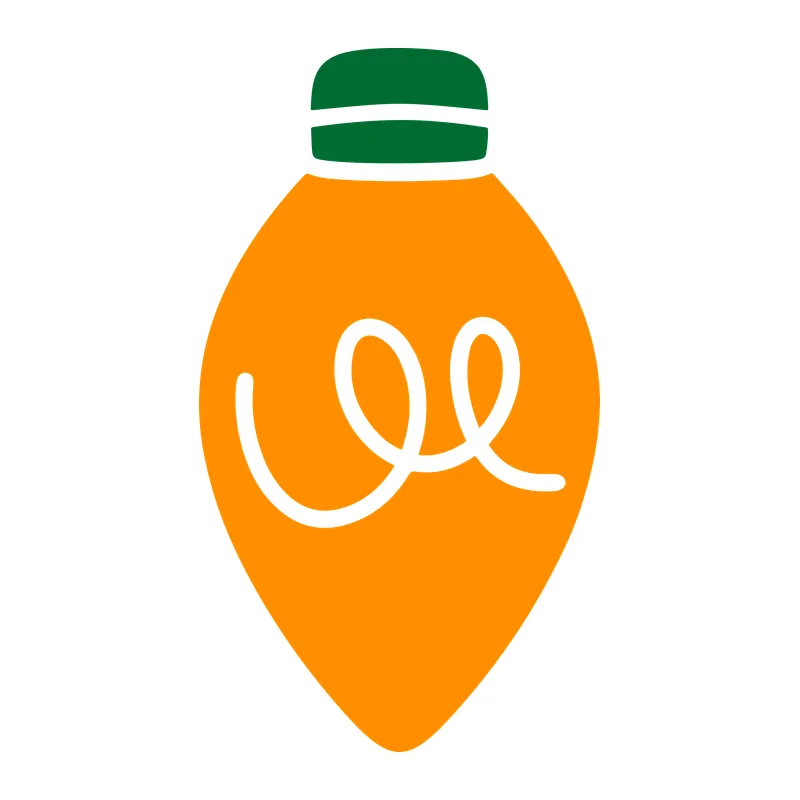 Orange Christmas Light Bulb