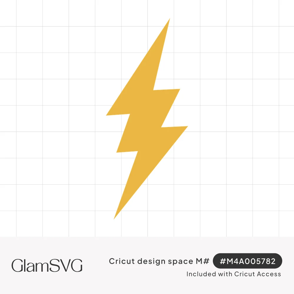 Solid golden yellow lightning bolt with two zigzag steps and a long pointed tail on a white background
