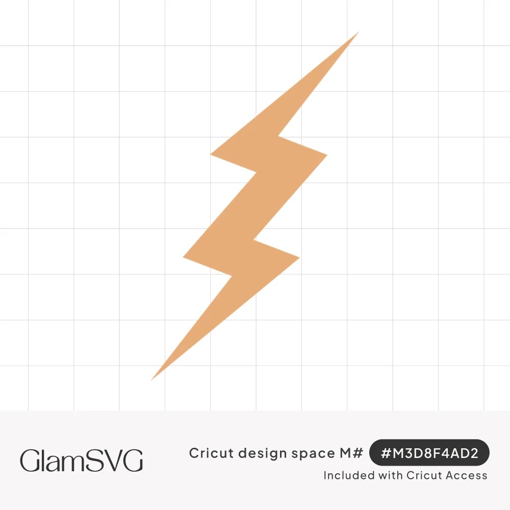 Single peach-orange lightning bolt with two sharp zigzags and a long tapered tail, slanted diagonally
