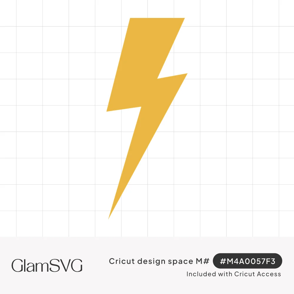 Simple golden yellow lightning bolt with a sharp zigzag notch, tapering to a point at the bottom