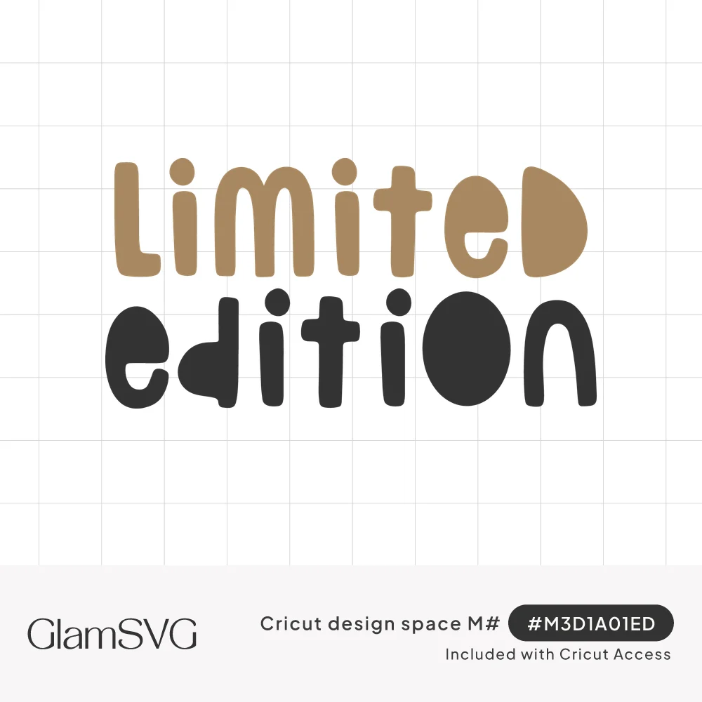 The words limited edition in chunky quirky mixed-case letters, top word in tan and bottom word in charcoal