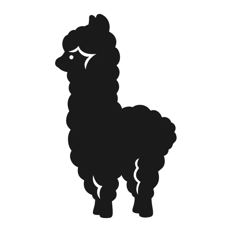 Fluffy Llama Silhouette