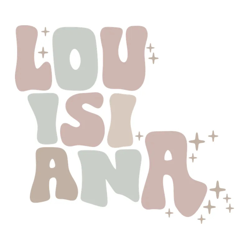 Louisiana Groovy State Lettering