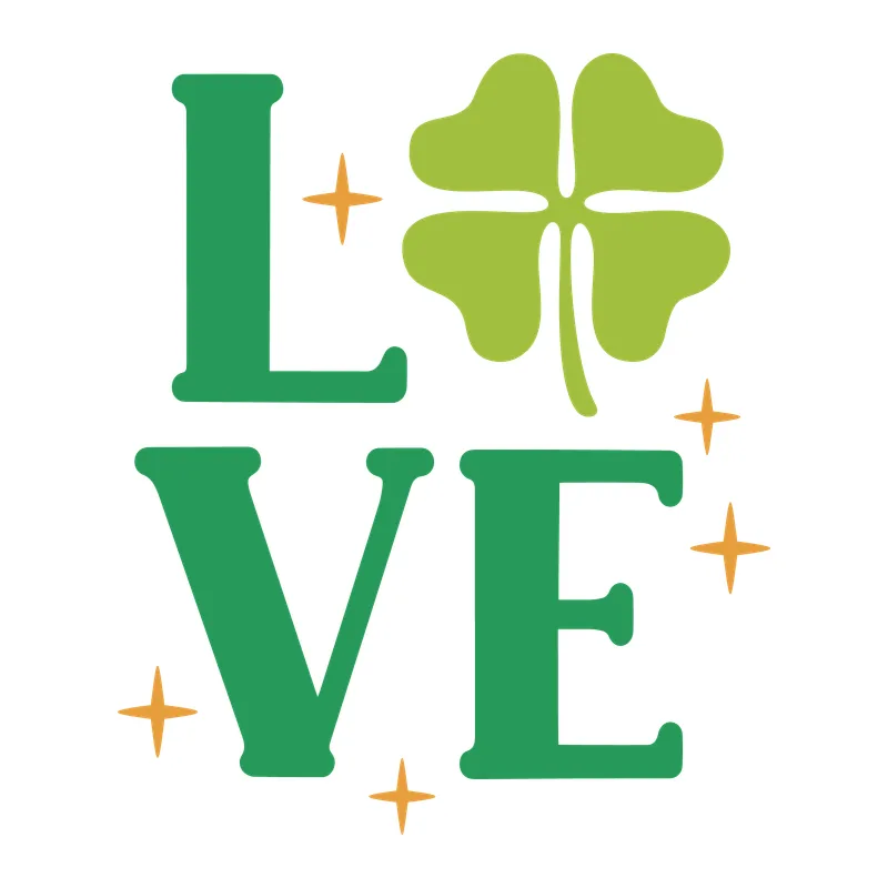 Shamrock Love Stacked Letters