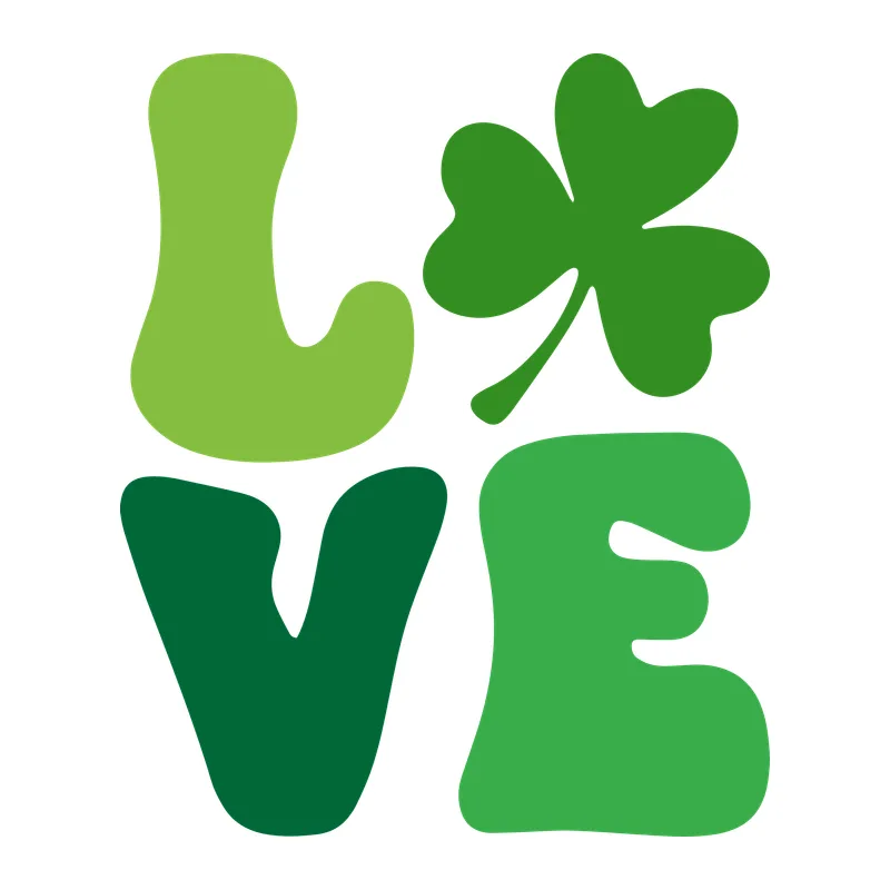 Shamrock Love Stacked Letters