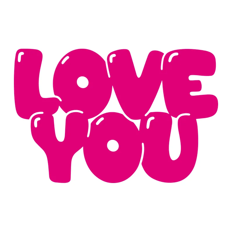 Love You Bubble Letters