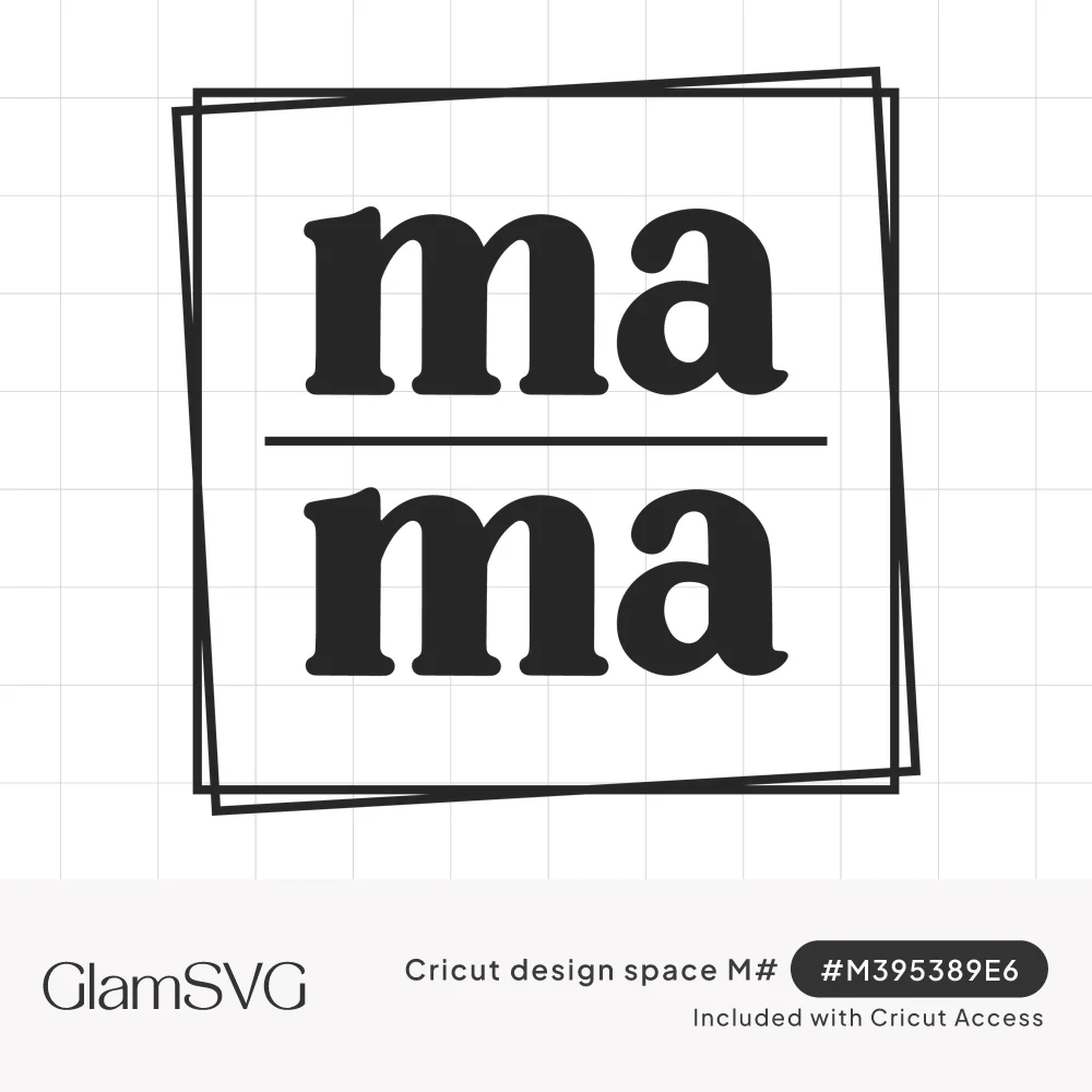 Bold black serif letters reading ma over ma, divided by a line, inside two overlapping tilted square frames