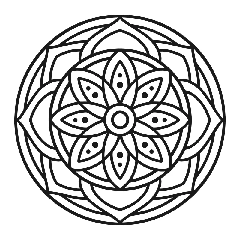 Floral Line Mandala