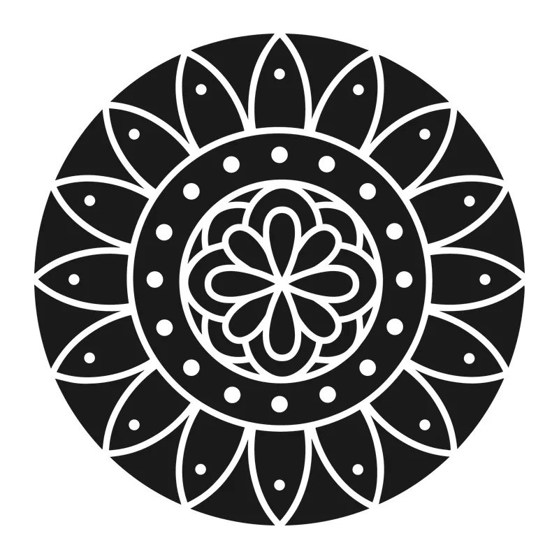 Black Floral Mandala
