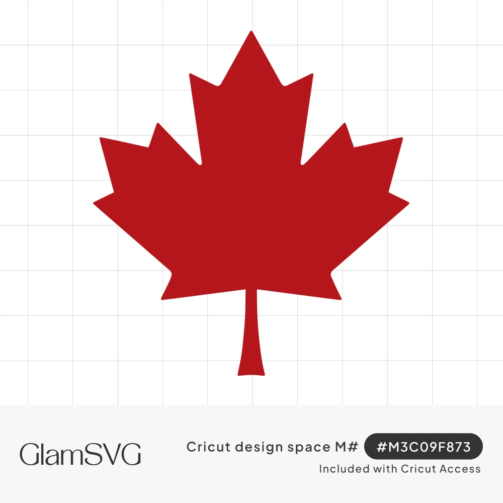 Solid red maple leaf silhouette with pointed lobes and a thin stem, in the Canadian flag style