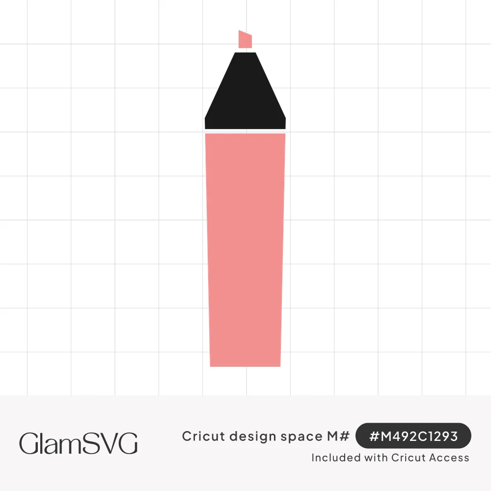 Simple illustration of a pink marker pen with a black chisel-shaped cap and a small pink nib at the top