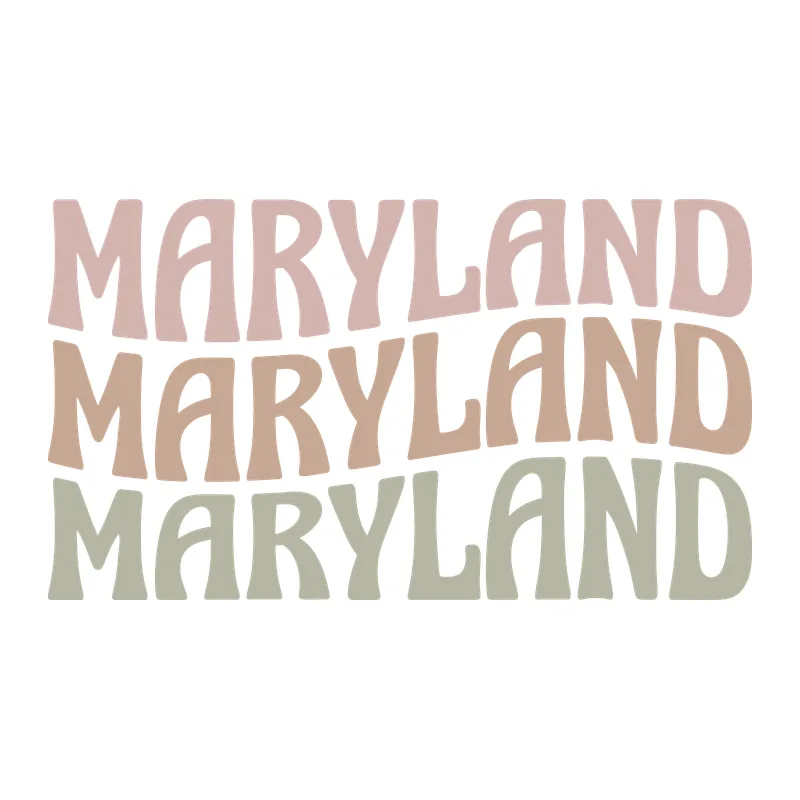 Retro Wavy Maryland Lettering