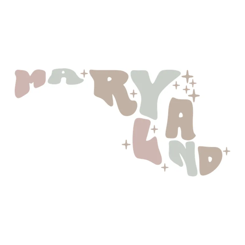 Groovy Maryland State Lettering