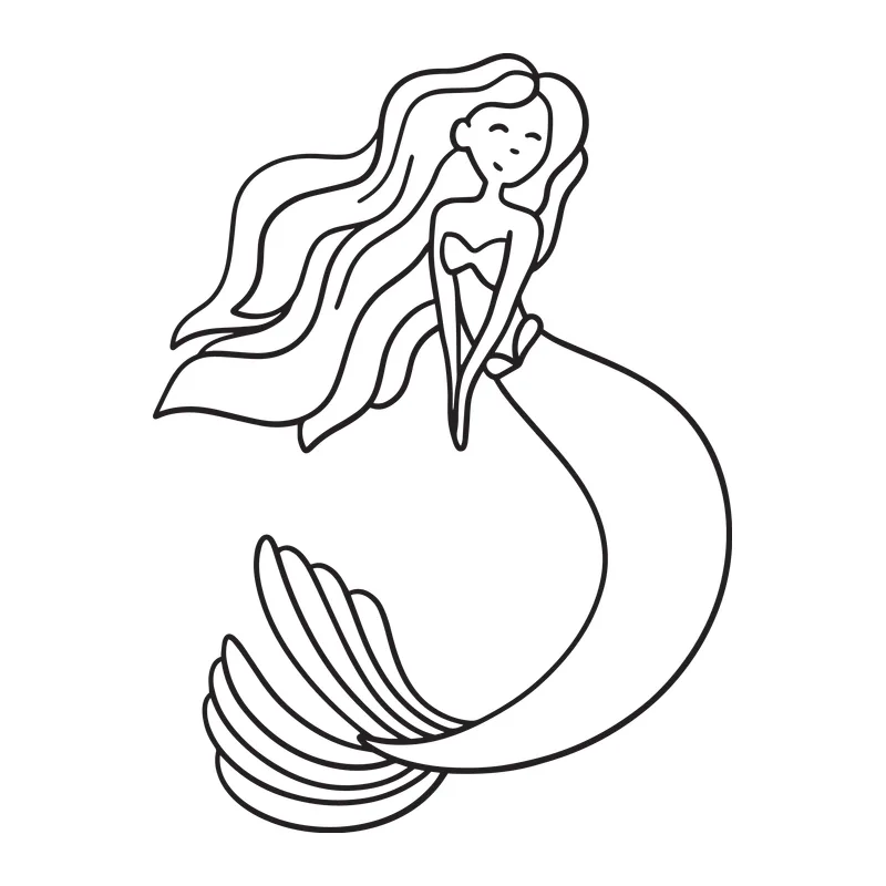 Mermaid With Flowing Hair