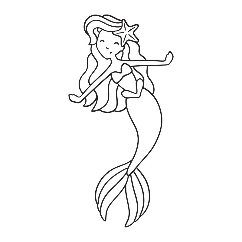 Smiling Mermaid With Starfish
