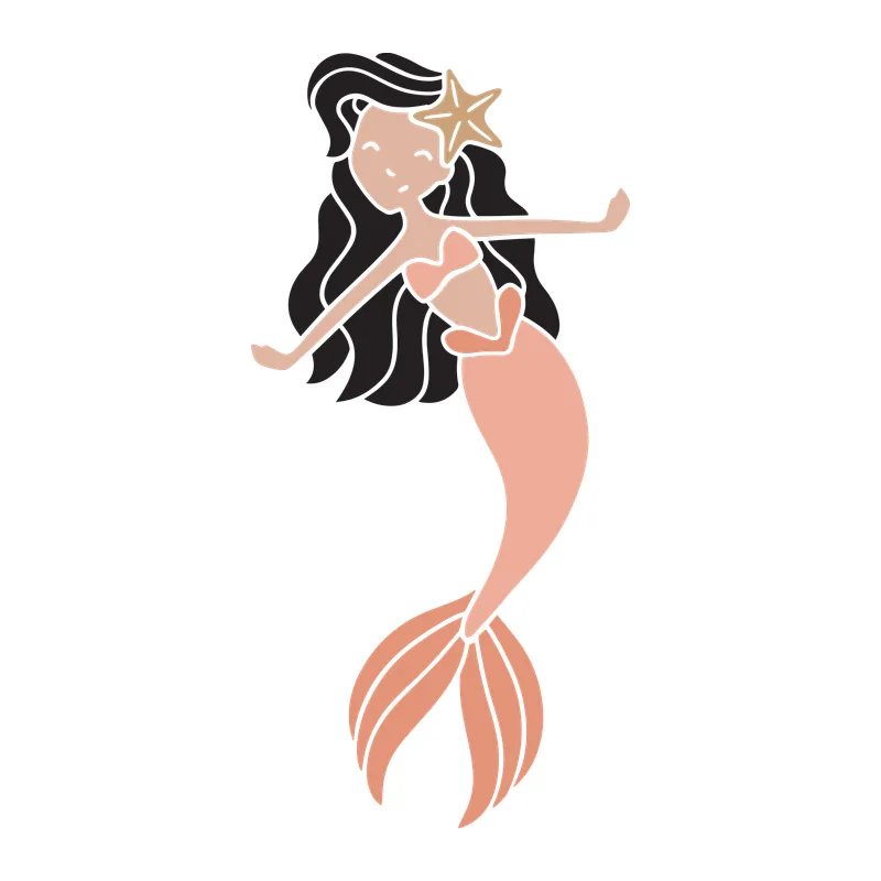 Smiling Mermaid with Starfish