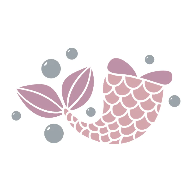 Mermaid Tail with Bubbles