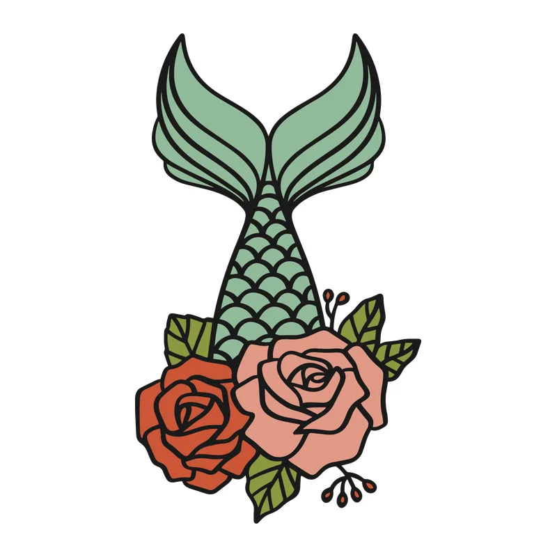 Mermaid Tail and Roses