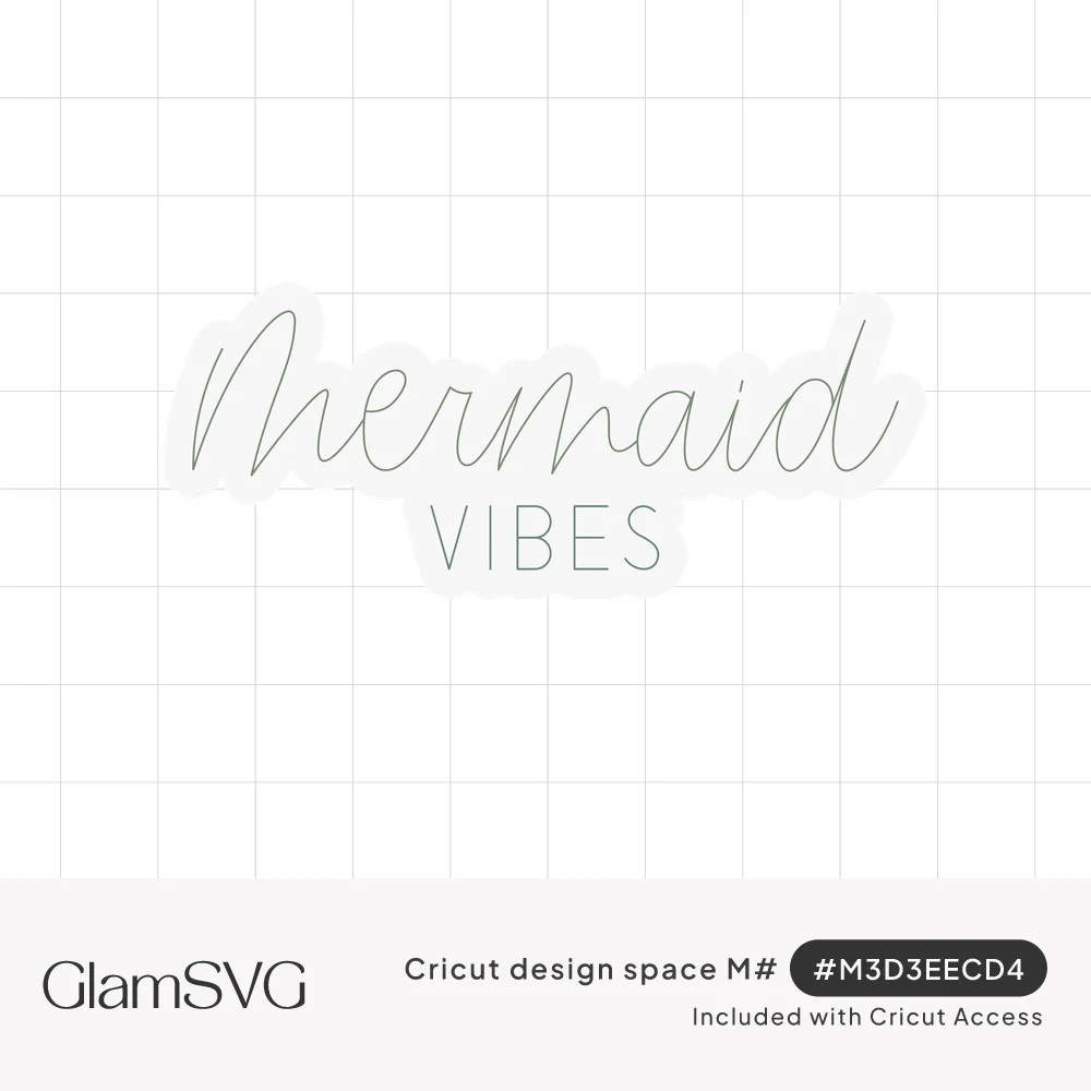 Thin green cursive script reading Mermaid with the word VIBES in light green capital letters beneath