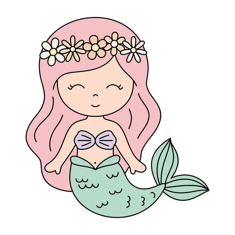 Mermaid with Flower Crown